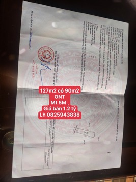 Chính chủ bán lô đất 127m² cách Cầu Xe 270m, mặt tiền 5m, giá tốt 1.2 Tỷ