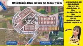  Đất đấu giá Điểm X1, thôn Đông Cao, Tráng Việt , Mê Linh, Hà Nội.
