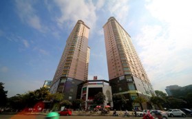 Cho thuê CHCC tại toà Handcorp Plaza 97m2, 2 ngủ, 2vs, đủ đồ Giá: 14tr/t, đóng 3 cọc 1 
