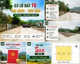 Cần bán nhanh lô đất nghỉ dưỡng, villa đẹp tt. Đại Đình, Tam Đảo DT 141,7m2 MT5m sẵn sổ giá 580tr