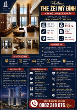 The Zei Mỹ Đình 184m² Tầng 34 | Căn Hộ Siêu Sang Cho Giới Tinh Hoa | Full Nội Thất | 22,8 Tỷ