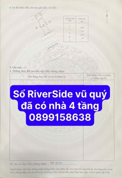 Bán Đất RiverSide Vũ Quý Đã có nhà 4 tầng kinh doanh tốt 