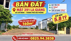 🔥 BÁN ĐẤT MẶT ĐƯỜNG 391 – LA GIANG, CHÍ MINH, HẢI PHÒNG 🔥